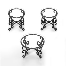 3 Piece Tempered Glass Surface Coffee Table Set Decor Coffee Table (Option: 3Pcs)