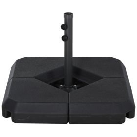 Outsunny 4-Piece Outdoor Patio Offset Umbrella Base Stand Weight Holder w/ Cross Base for Powerful Support, 158lbs Sand or 132lbs Water Filled, B (Color: as Pic)